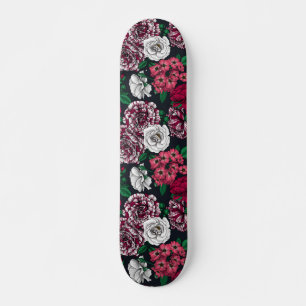 Röd, vit och bi-färg ro med grönt löv på mini skateboard bräda 18,5 cm