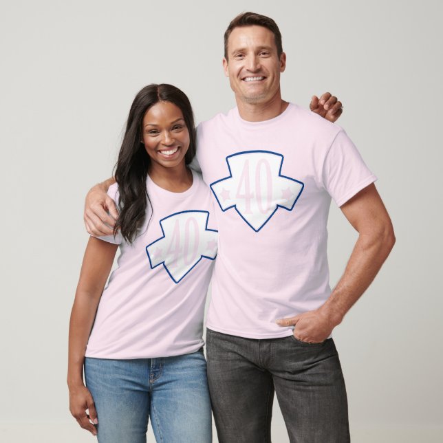 Röd, vit och blå 40:e födelsedagen TEE (Unisex)