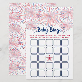 Röd, vit och blå 4:e juli babystövel Bingo