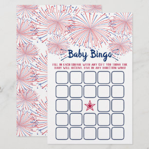 Röd, vit och blå 4:e juli babystövel Bingo