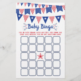 Röd, vit och blå 4:e juli babystövel Bingo