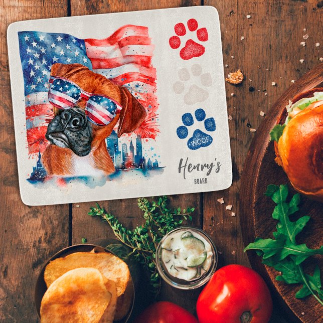 Röd Vit och Blå 4:e Juli Boxershorts Amerikansk Fl (Skapare uppladdad)