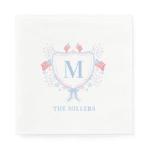 Röd, vit och blå 4:e juli Monogram Vapensköld