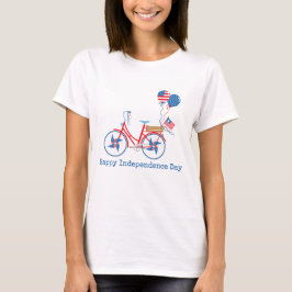 Röd vit och blå 4:e juli Whimsical cykel  T Shirt