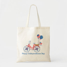 Röd Vit och Blå 4:e Juli Whimsical Cykel Tygkasse