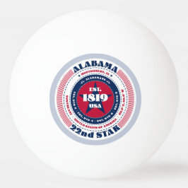 Röd, vit och blå Alabama Circle Pingisboll