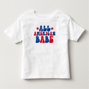 Röd vit och blå amerikansk babe Retro T Shirt