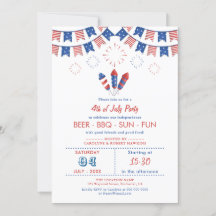 Röd, vit och blå amerikansk Flagga 4 juli Party