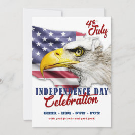 Röd, vit och blå amerikansk örfil 4 juli Party Inbjudningar