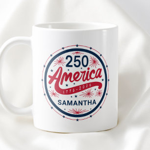 Röd Vit och Blå Amerikas 250-årsjubileum Kaffemugg