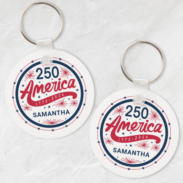 Röd Vit och Blå Amerikas 250-årsjubileum Nyckelring (Red White and Blue America's 250th Anniversary Keychain)