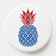 Röd vit och blå ananas