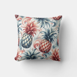 Röd, vit och blå ananas kudde