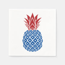 Röd vit och blå ananas