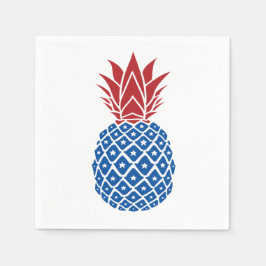 Röd vit och blå ananas pappersservett