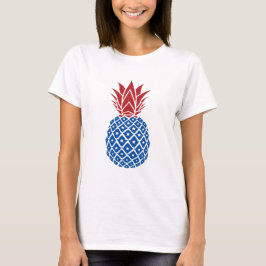 Röd vit och blå ananas t shirt