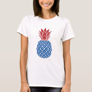 Röd vit och blå ananas t shirt