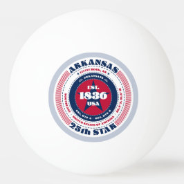 Röd, vit och blå Arkansas Circle Pingisboll