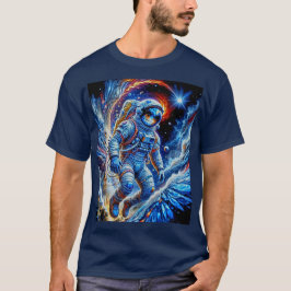 Röd, vit och blå astronaut t shirt