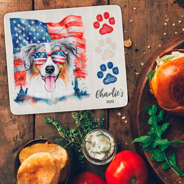 Röd Vit och Blå Australian Shepherd Hundgodis (Skapare uppladdad)