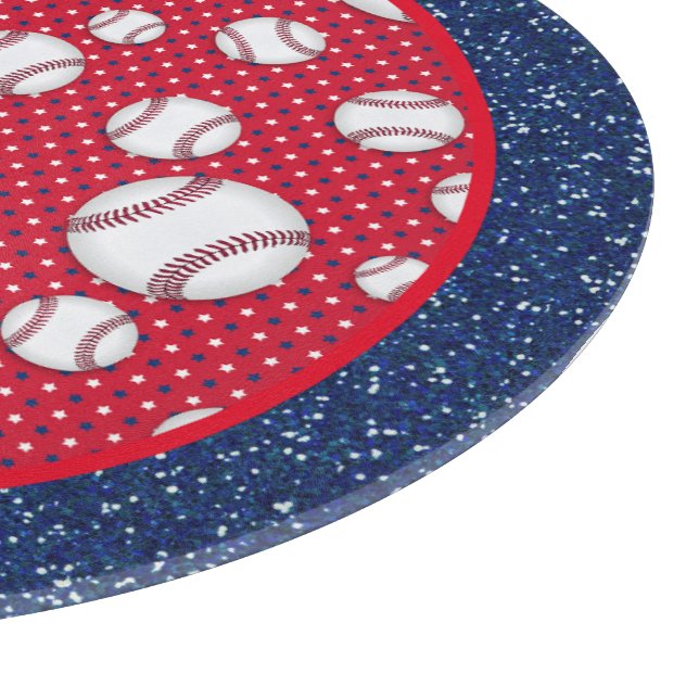 Röd Vit och Blå Baseboll   (Hörn)