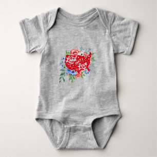 Röd vit och blå blommigt Land i Kärlek Baby Bo T Shirt