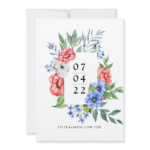 Röd vit och blå | Blommigt Spara datuminbjudan