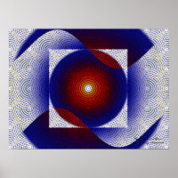 Röd, vit och blå Bra Fractal Art