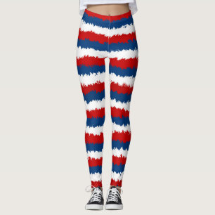 Röd, vit och blå Coola Rand Leggings