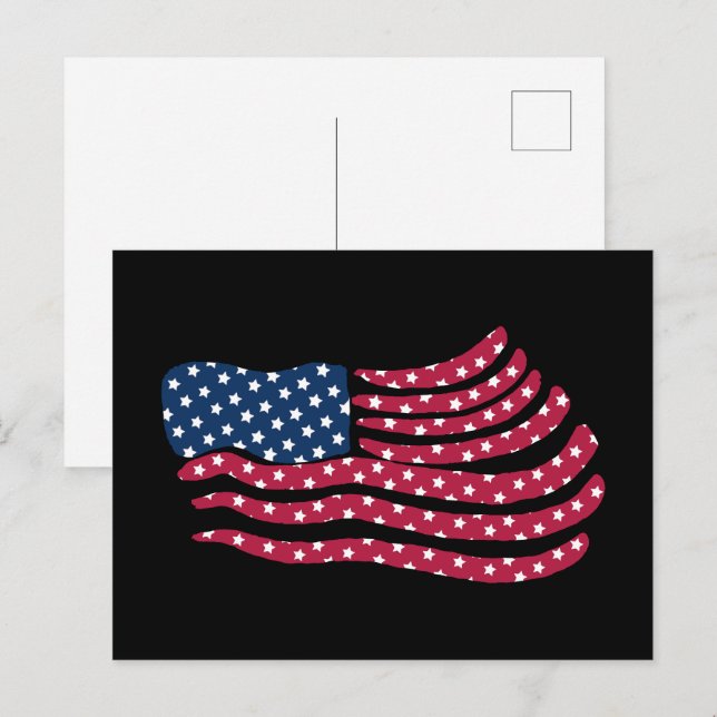 Röd Vit Och Blå Flagga Design Vykort (Fram/baksida)