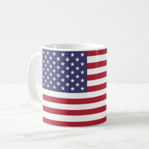 Röd vit och blå flagga i USA Kaffemugg
