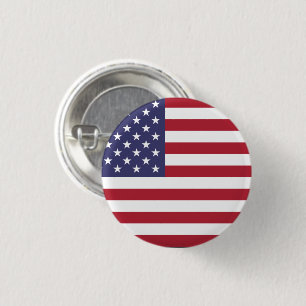 Röd vit och blå flagga i USA Knapp