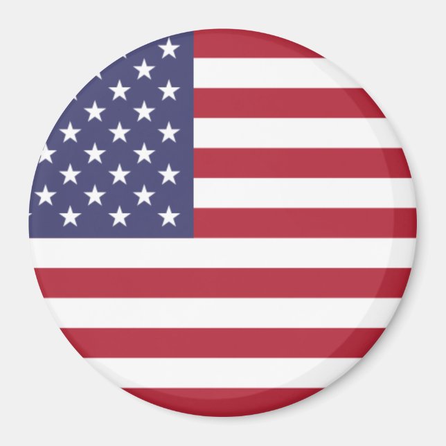 Röd vit och blå flagga i USA Magnet (Framsidan)