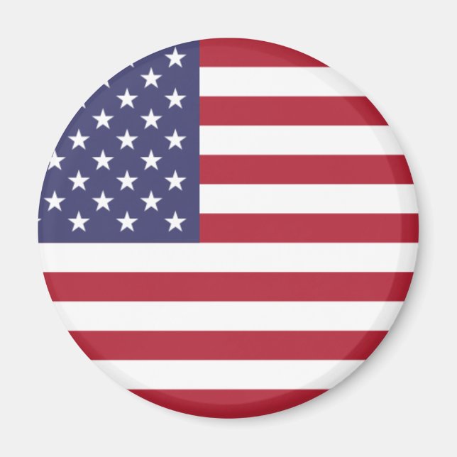 Röd vit och blå flagga i USA Magnet (Framsidan)