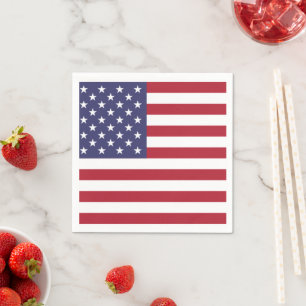 Röd vit och blå flagga i USA Pappersservett