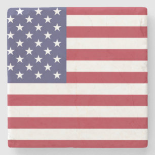 Röd vit och blå flagga i USA Stenunderlägg