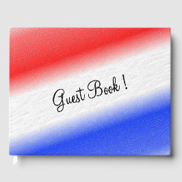 Röd vit och blå gästböcker