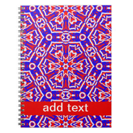 Röd, vit och blå geometri anteckningsbok