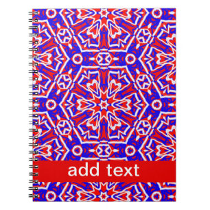 Röd, vit och blå geometri anteckningsbok