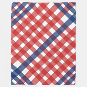 Röd, vit och blå Gingham Play Americana Fleecefilt