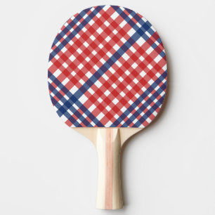 Röd, vit och blå Gingham Play Pingisracket