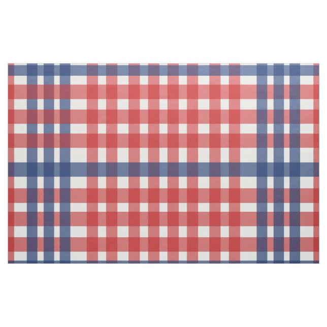 Röd, vit och blå Gingham Play Tyg (Yard)