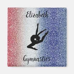 Röd vit och blå Gnistra Gymnastics Personlig Magnet