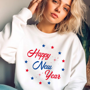 Röd vit och blå Gott nytt år T Shirt