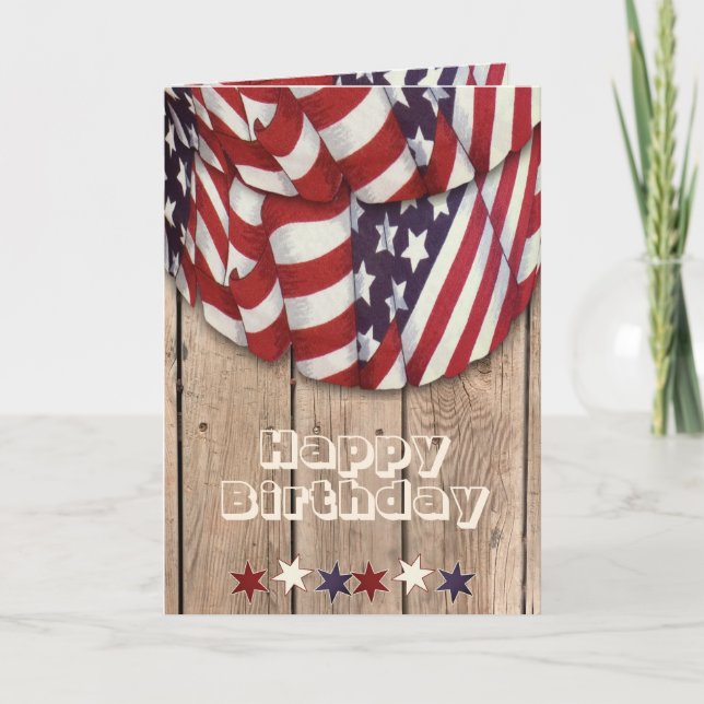 Röd, vit och blå grattis på födelsedagen-Hälsning Kort (Framsida)