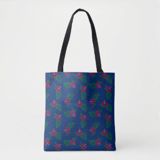 Röd, vit och blå Hibiscus Tote Bag Tygkasse