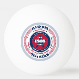 Röd, vit och blå Illinois Circle Pingisboll