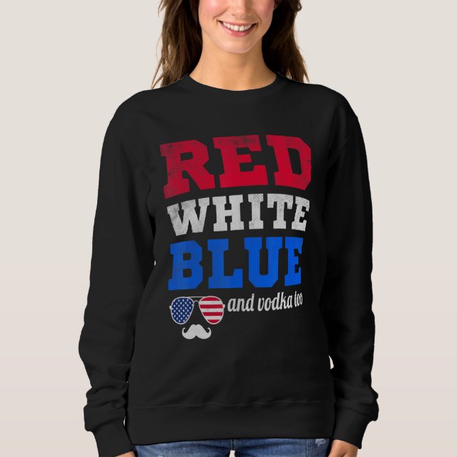 Röd vit och blå juli 4:e Flagga T Shirt (Framsida)