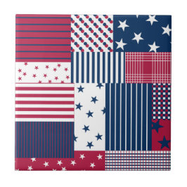 Röd, vit och blå kakelplatta