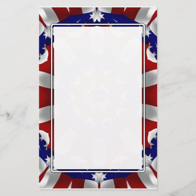 Röd, vit och blå kali brevpapper (Framsida)